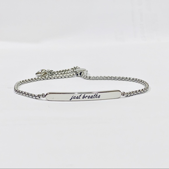 Stainless Steel “Just Breathe” Bracelet - Picture 1 of 1